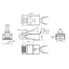 Коннектор HyperLine PLUG-8P8C-UV-C6-TW-SH-10 6 RJ45 10 шт.